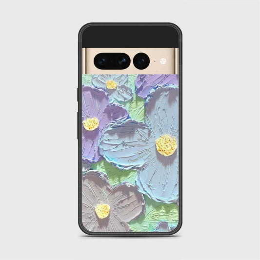 Google Pixel 7 Pro Cover - Floral Series - Design 1 - Purple & Aqua - HQ Premium Shine Durable Shatterproof Case