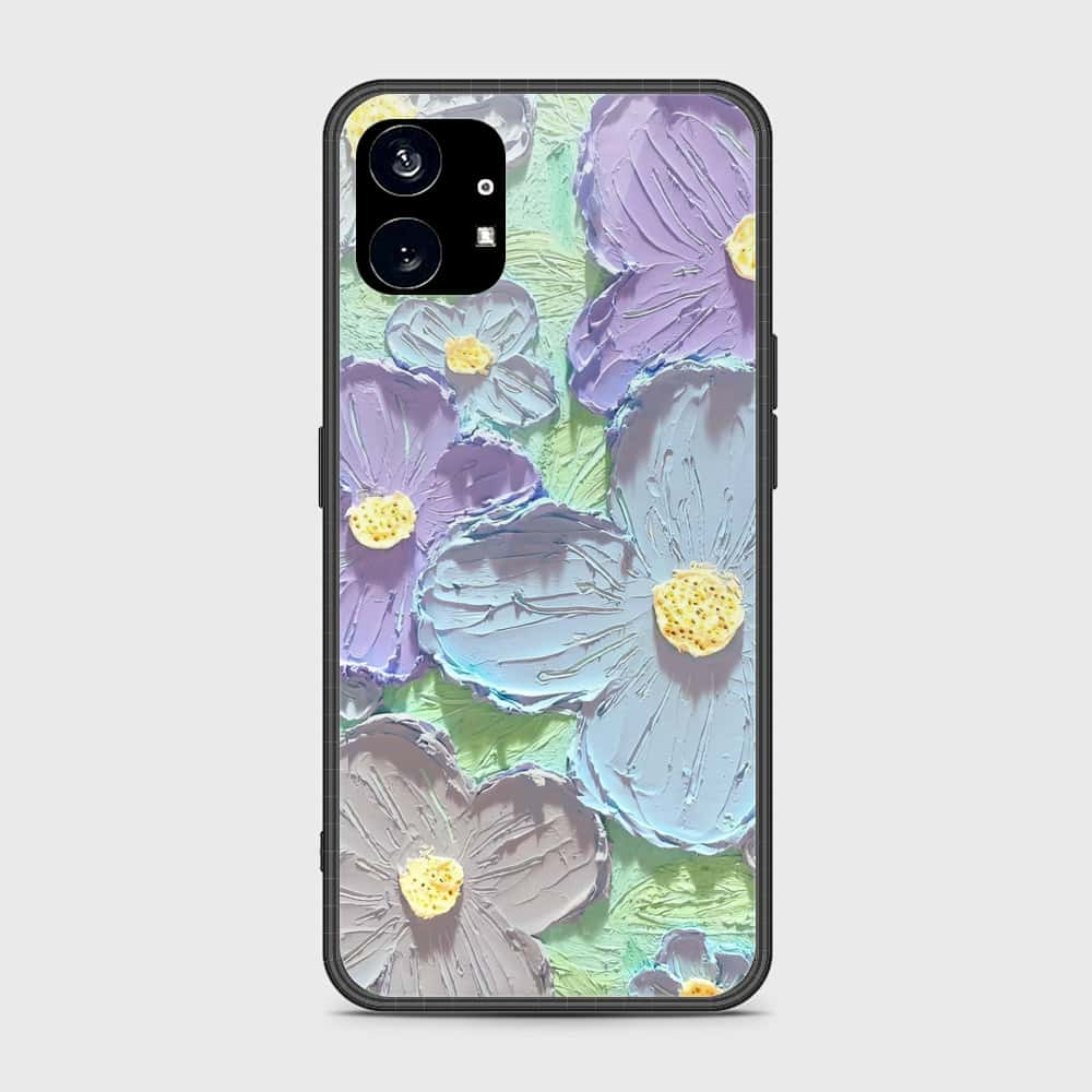 Nothing Phone 1 Cover - Floral Series - Design 1 - Purple & Aqua - HQ Premium Shine Durable Shatterproof Case