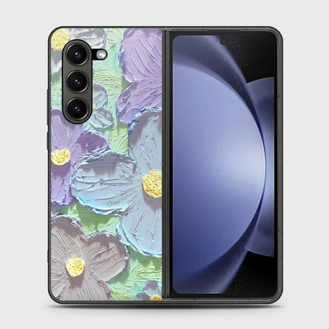 Samsung Galaxy Z Fold 6 5G Cover - Floral Series - Design 1 - Purple & Aqua - HQ Premium Shine Durable Shatterproof Case