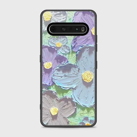 LG V60 Cover - Floral Series - Design 1 - Purple & Aqua - HQ Premium Shine Durable Shatterproof Case