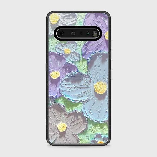 LG V60 ThinQ 5G Cover - Floral Series - Design 1 - Purple & Aqua - HQ Premium Shine Durable Shatterproof Case