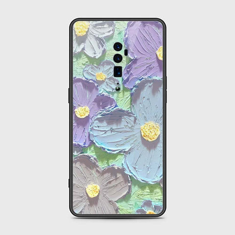 Oppo Reno 10x Zoom Cover - Floral Series - Design 1 - Purple & Aqua - HQ Premium Shine Durable Shatterproof Case