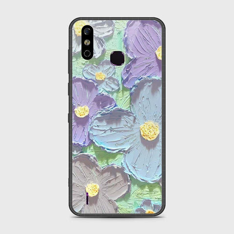 Infinix Smart 4 Cover - Floral Series - Design 1 - Purple & Aqua - HQ Premium Shine Durable Shatterproof Case