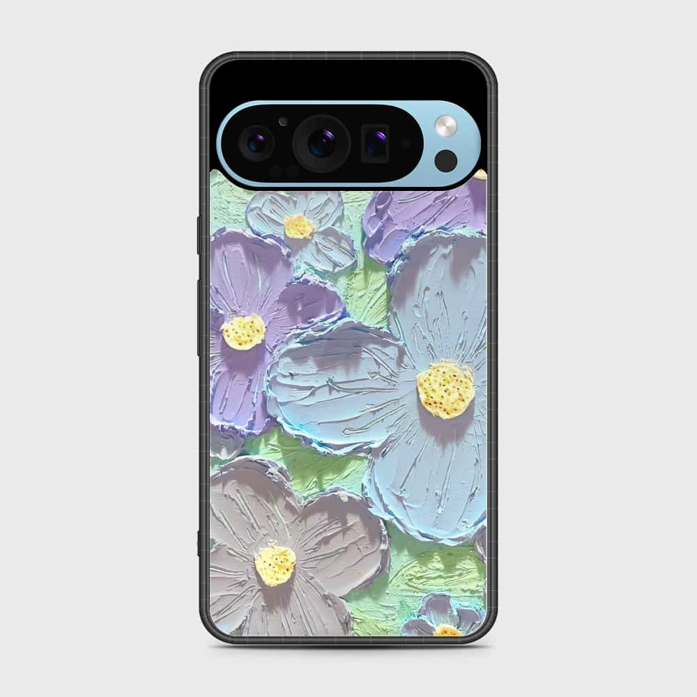 Google Pixel 9 Pro Cover - Floral Series - Design 1 - Purple & Aqua - HQ Premium Shine Durable Shatterproof Case