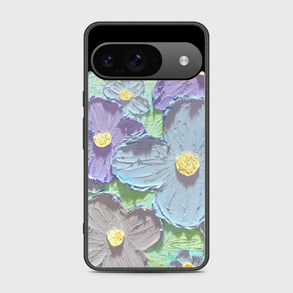 Google Pixel 9 Cover - Floral Series - Design 1 - Purple & Aqua - HQ Premium Shine Durable Shatterproof Case