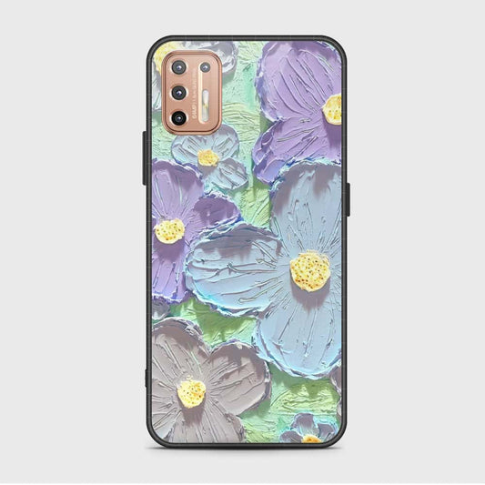 Motorola Moto G9 Plus Cover - Floral Series - Design 1 - Purple & Aqua - HQ Premium Shine Durable Shatterproof Case