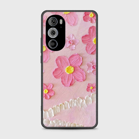 Motorola Edge 30 Pro Cover - Floral Series - Design 2 - Pink - HQ Premium Shine Durable Shatterproof Case