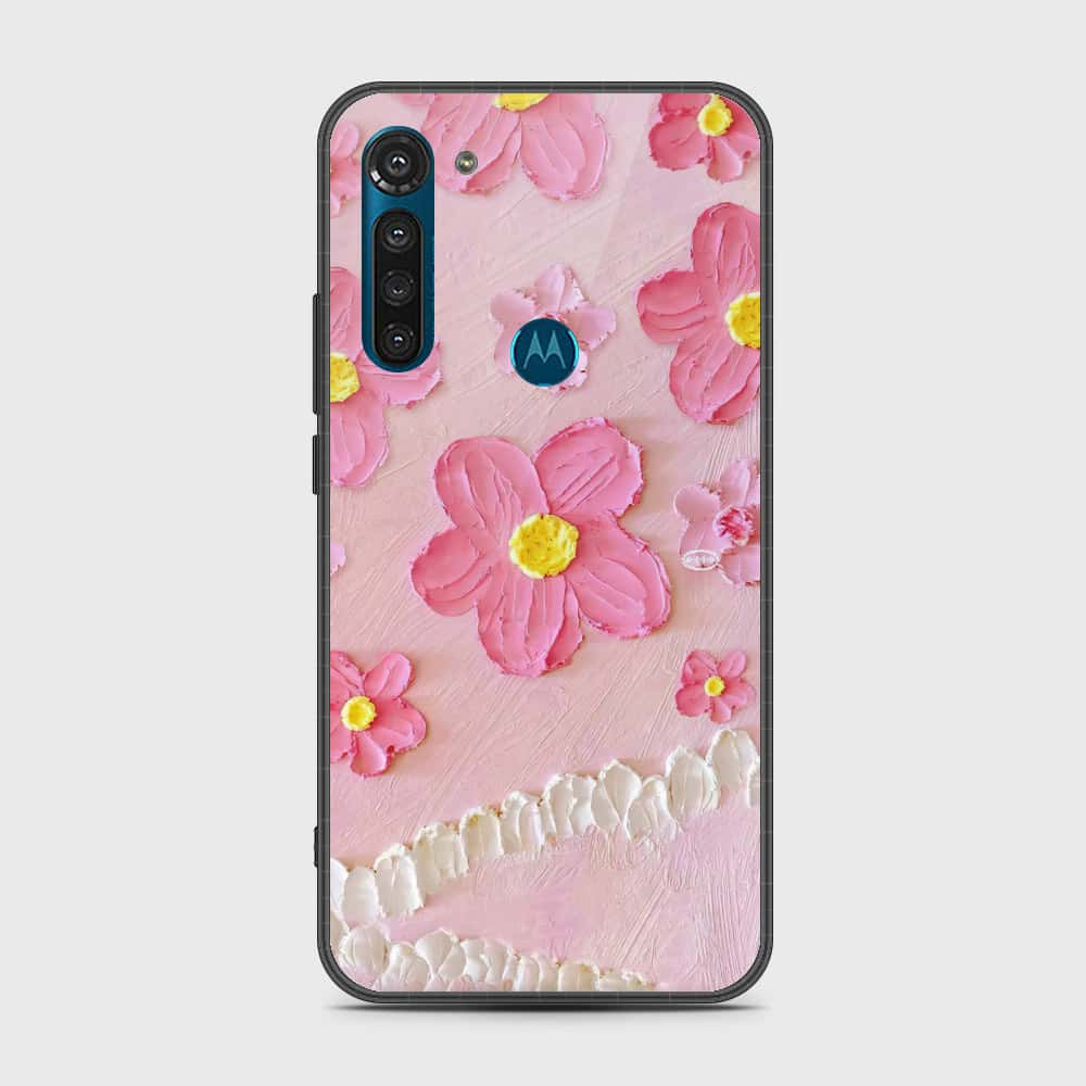 Motorola Moto G8 Power Cover - Floral Series - Design 2 - Pink - HQ Premium Shine Durable Shatterproof Case