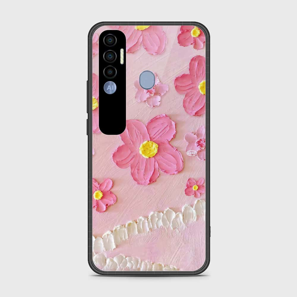 Tecno Spark 7 Pro Cover - Floral Series - Design 2 - Pink - HQ Premium Shine Durable Shatterproof Case