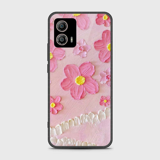 Motorola Moto G53 Cover - Floral Series - Design 2 - Pink - HQ Premium Shine Durable Shatterproof Case