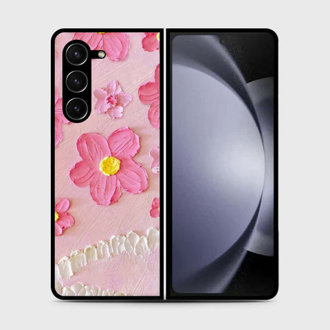 Samsung Galaxy Z Fold 5 5G Cover - Floral Series - Design 2 - Pink - HQ Premium Shine Durable Shatterproof Case