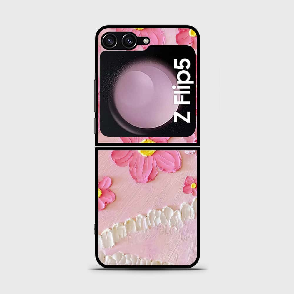 Samsung Galaxy Z Flip 5 5G Cover - Floral Series - Design 2 - Pink - HQ Premium Shine Durable Shatterproof Case