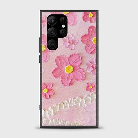 Samsung Galaxy S23 Ultra 5G Cover - Floral Series - Design 2 - Pink - HQ Premium Shine Durable Shatterproof Case