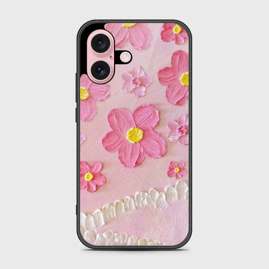 iPhone 16 Cover - Floral Series - Design 2 - Pink - HQ Premium Shine Durable Shatterproof Case