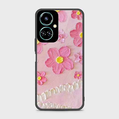 Tecno Camon 19 Cover - Floral Series - Design 2 - Pink - HQ Premium Shine Durable Shatterproof Case