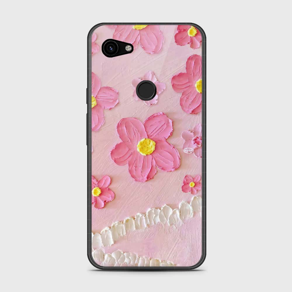 Google Pixel 3a Cover - Floral Series - Design 2 - Pink - HQ Premium Shine Durable Shatterproof Case