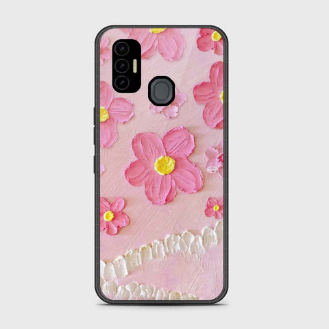 Tecno Spark 7 Cover - Floral Series - Design 2 - Pink - HQ Premium Shine Durable Shatterproof Case