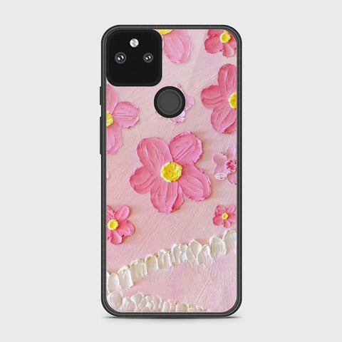 Google Pixel 5a 5G Cover - Floral Series - Design 2 - Pink - HQ Premium Shine Durable Shatterproof Case