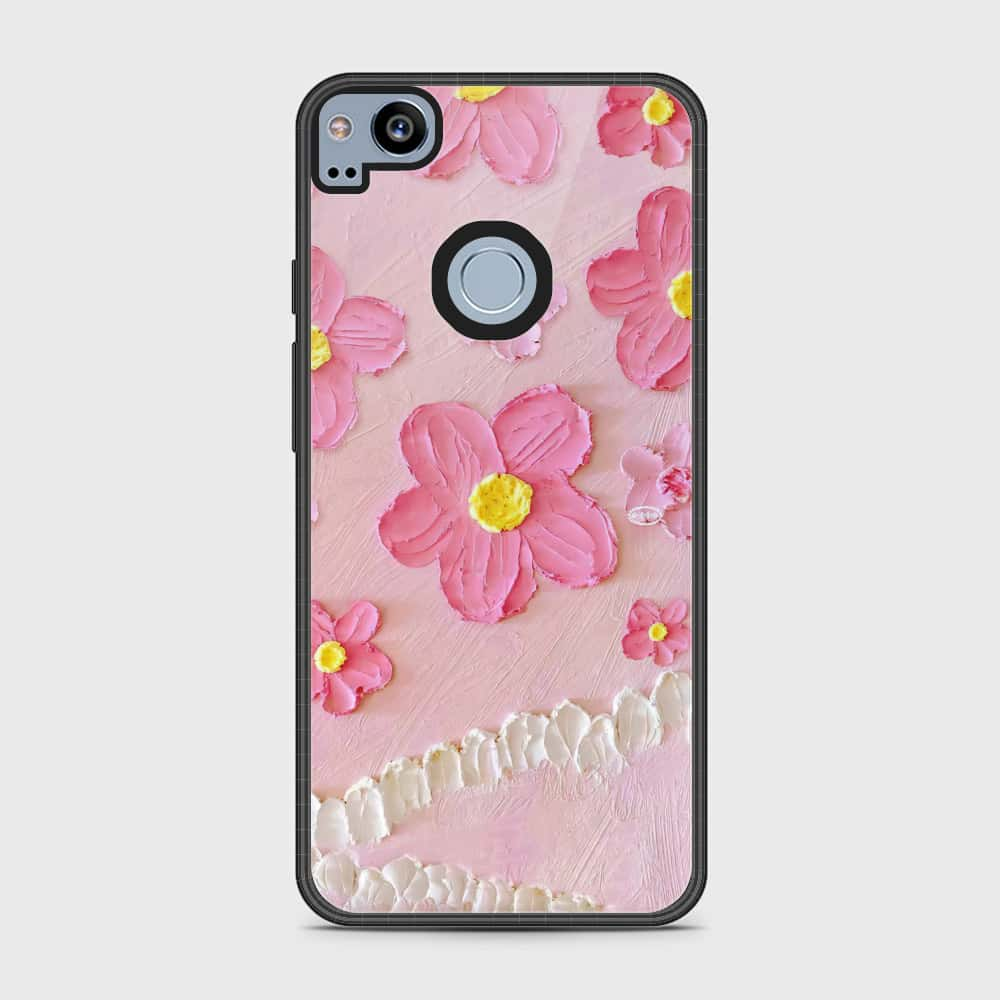 Google Pixel 2 Cover - Floral Series - Design 2 - Pink - HQ Premium Shine Durable Shatterproof Case