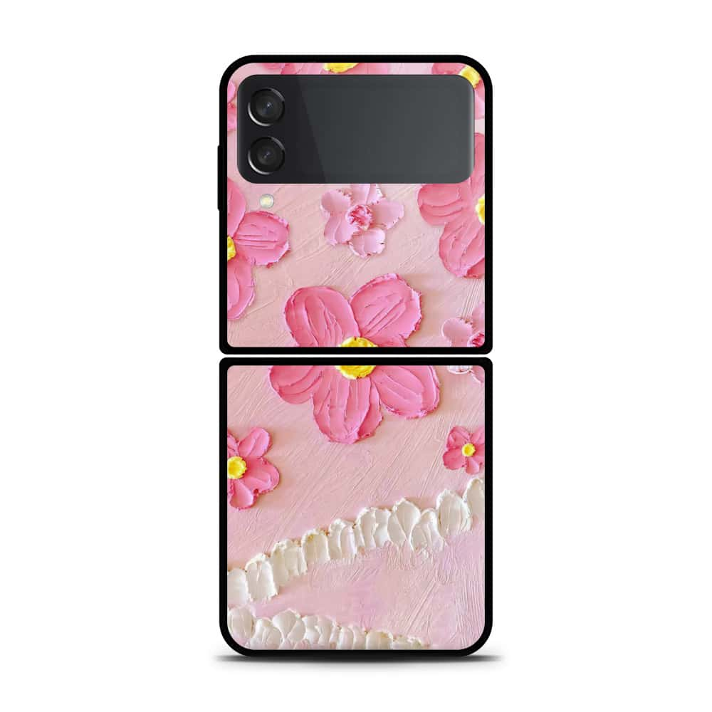 Samsung Galaxy Z Flip 3 5G Cover - Floral Series - Design 2 - Pink - HQ Premium Shine Durable Shatterproof Case