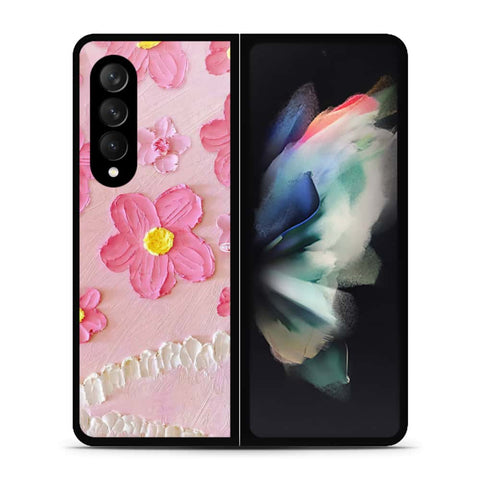 Samsung Galaxy Z Fold 3 5G Cover - Floral Series - Design 2 - Pink - HQ Premium Shine Durable Shatterproof Case