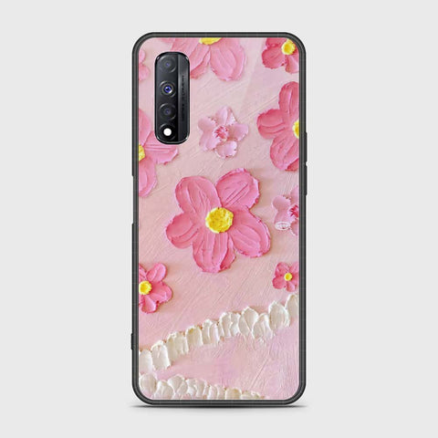 Realme Narzo 30 Cover - Floral Series - Design 2 - Pink - HQ Premium Shine Durable Shatterproof Case