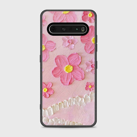 LG V60 ThinQ 5G Cover - Floral Series - Design 2 - Pink - HQ Premium Shine Durable Shatterproof Case