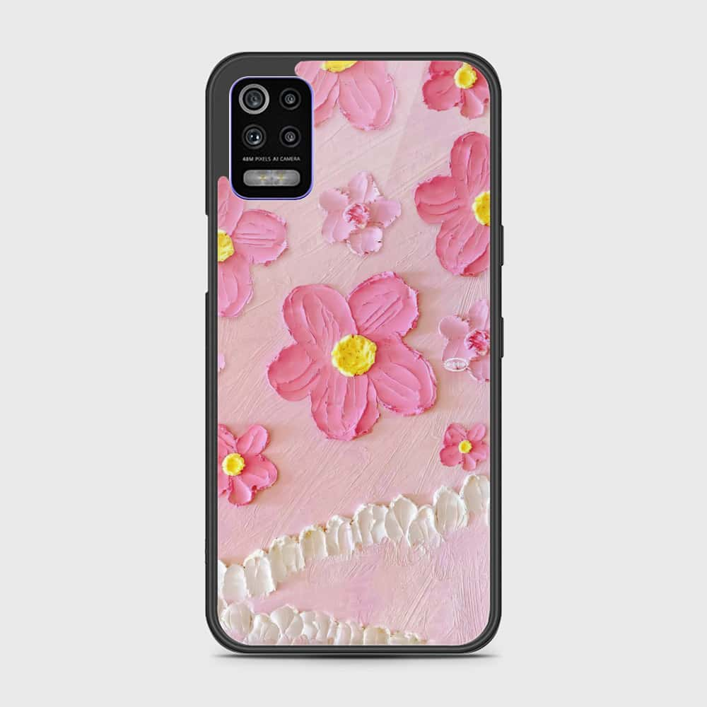 LG K52 Cover - Floral Series - Design 2 - Pink - HQ Premium Shine Durable Shatterproof Case