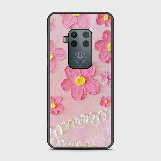 Motorola Moto One Zoom Cover - Floral Series - Design 2 - Pink - HQ Premium Shine Durable Shatterproof Case