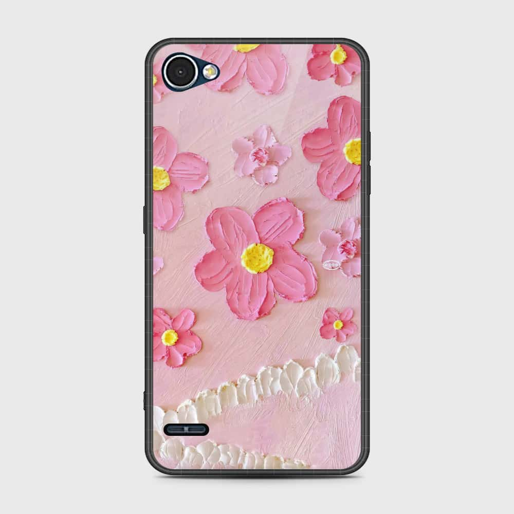 LG Q6 Cover - Floral Series - Design 2 - Pink - HQ Premium Shine Durable Shatterproof Case