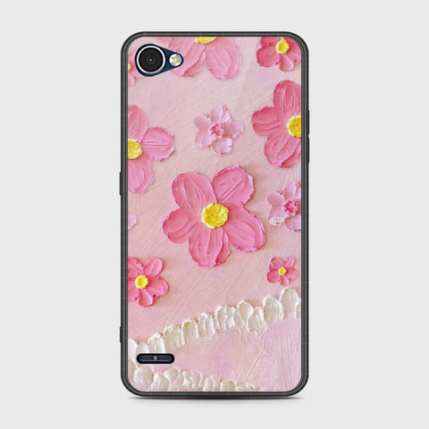 LG Q6 Cover - Floral Series - Design 2 - Pink - HQ Premium Shine Durable Shatterproof Case