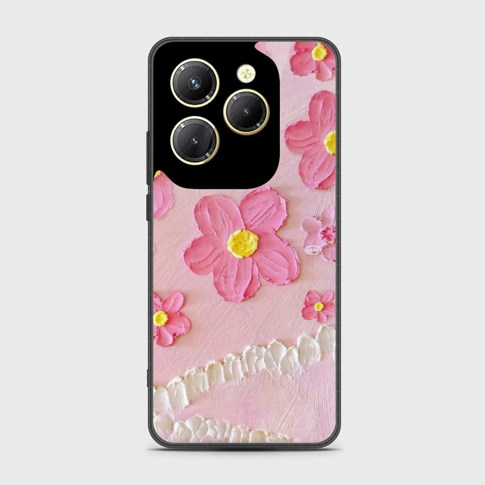 Infinix Hot 40 Cover - Floral Series - Design 2 - Pink - HQ Premium Shine Durable Shatterproof Case