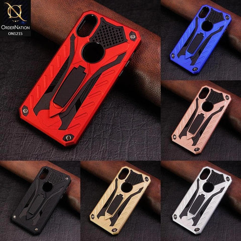 Xiaomi Redmi Note 9 Cover - Red - Luxury Hybrid Shockproof Stand Case