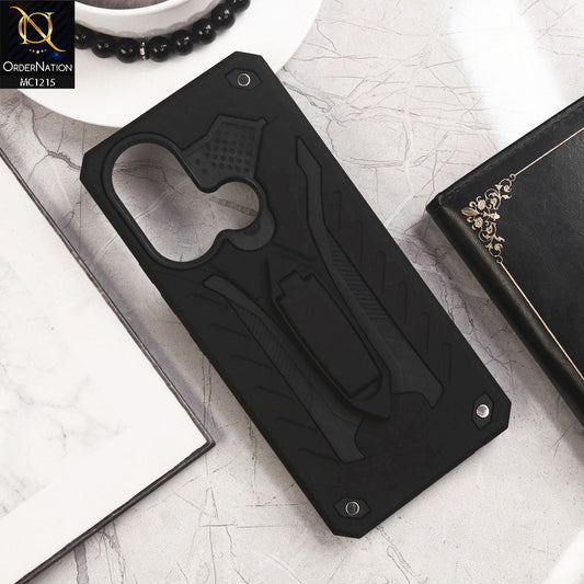 Infinix Hot 11s Cover - Black - Luxury Hybrid Shockproof Stand Case