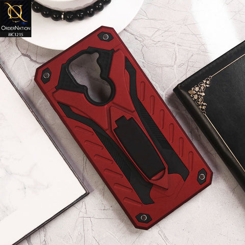 Xiaomi Redmi Note 9 Cover - Red - Luxury Hybrid Shockproof Stand Case