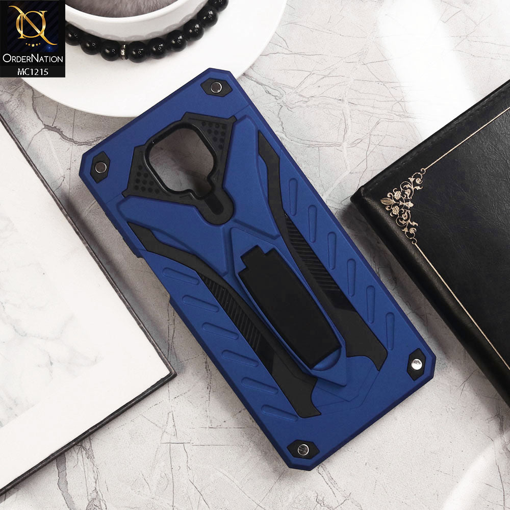 Xiaomi Redmi Note 9S Cover - Blue - Luxury Hybrid Shockproof Stand Case