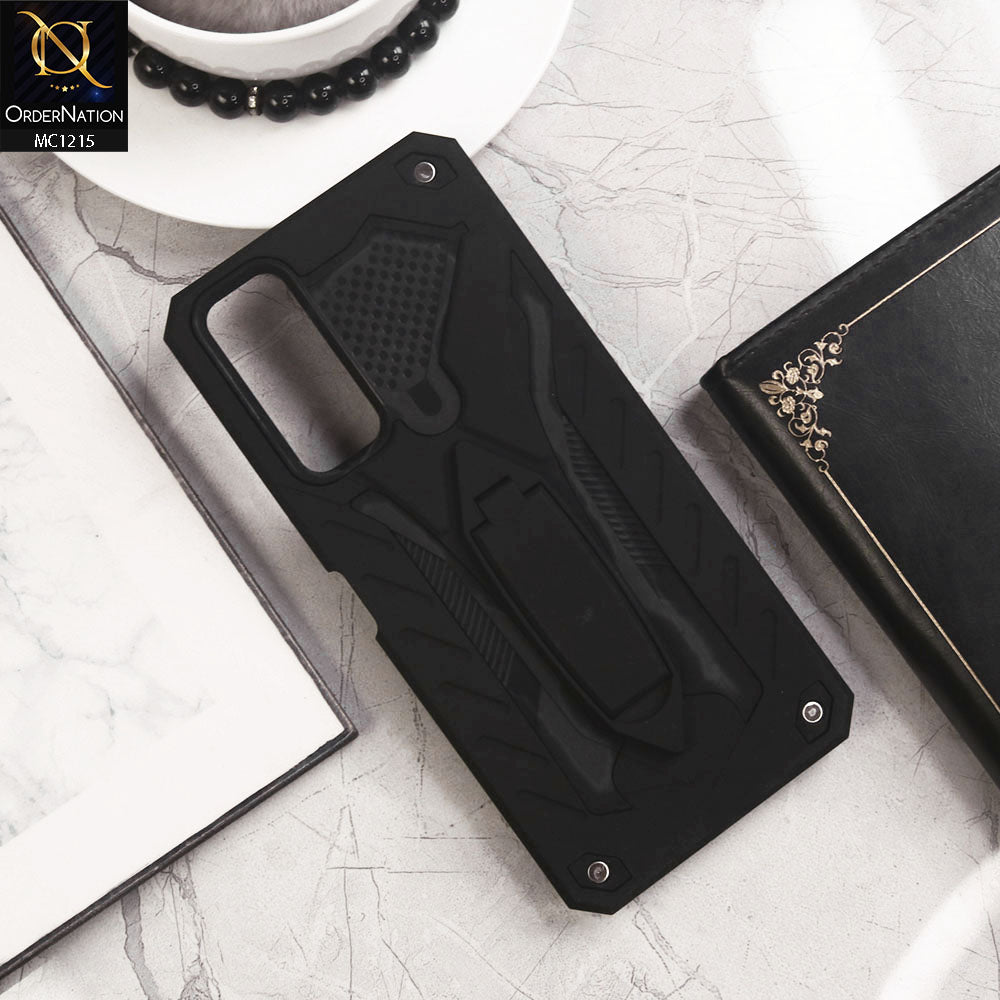 Vivo Y33 Cover - Black - Luxury Hybrid Shockproof Stand Case