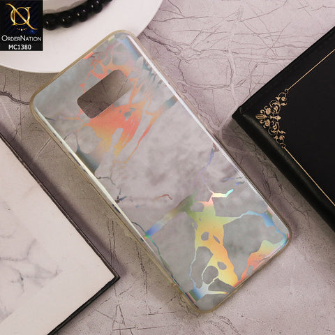 Samsung Galaxy S8 Plus Cover - white - HOLO Marble Luxury HQ IMD Black Soft Phmce Case