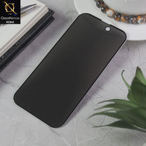 iPhone 15 Screen Protector - Black - Privacy Tempered Screen Protector