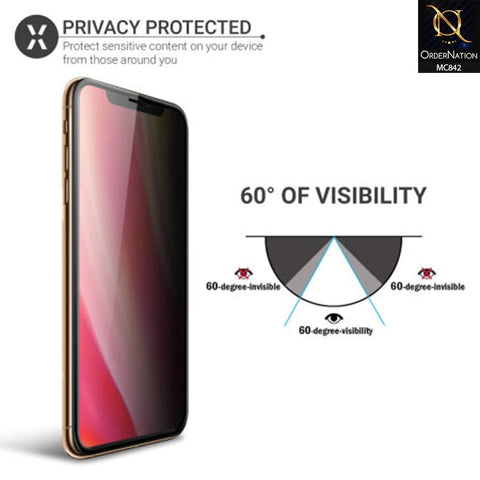 iPhone XR Screen Protector - Black - Privacy Tempared Glass Screen Protector