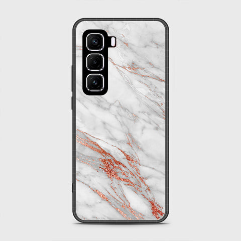 Infinix Hot 50 4G - White Marble Series - HQ Premium Shine Durable Shatterproof Case