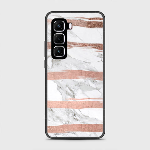 Infinix Hot 50 4G - White Marble Series - HQ Premium Shine Durable Shatterproof Case