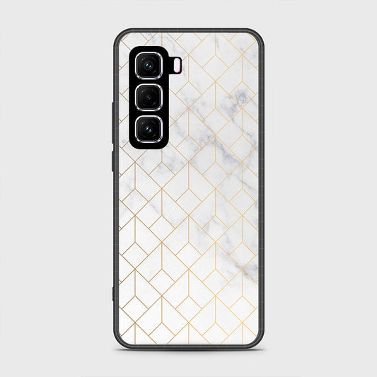 Infinix Hot 50 4G - White Marble Series 2 - HQ Premium Shine Durable Shatterproof Case