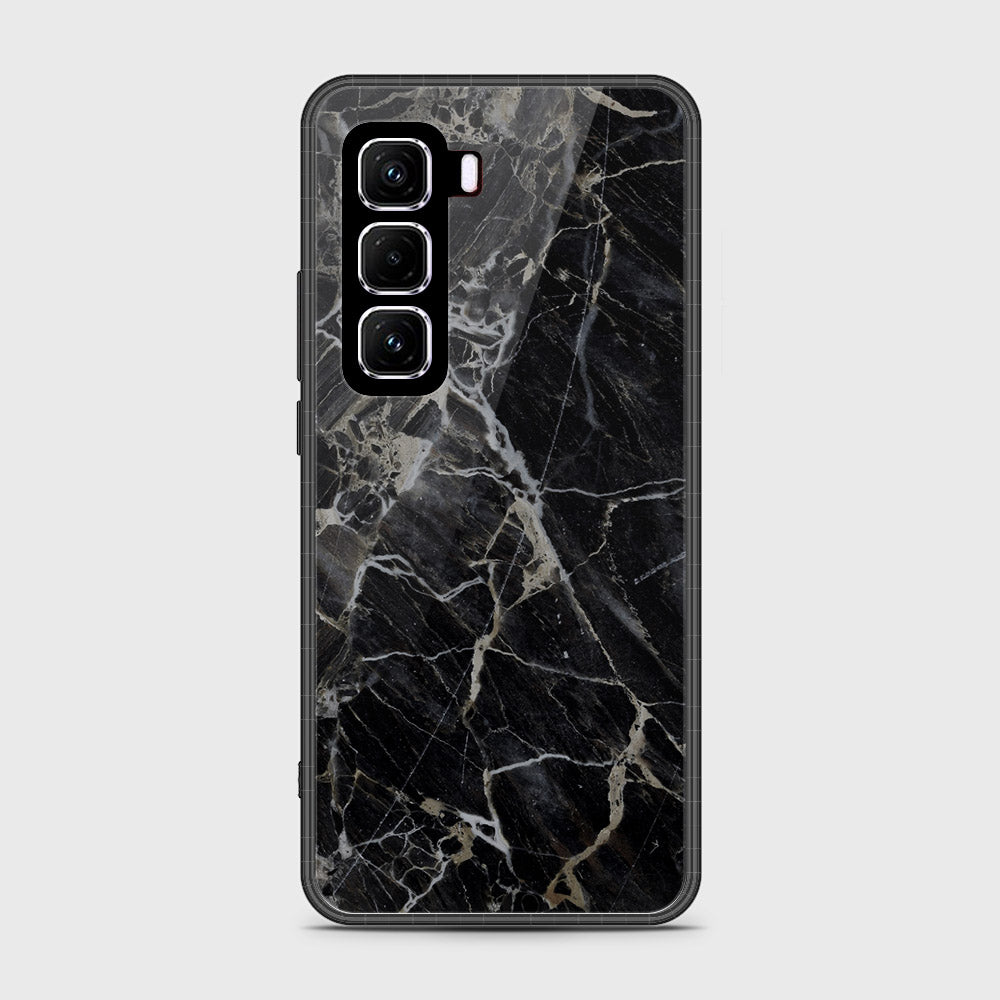 Infinix Hot 50 4G - Black Marble Series - HQ Premium Shine Durable Shatterproof Case