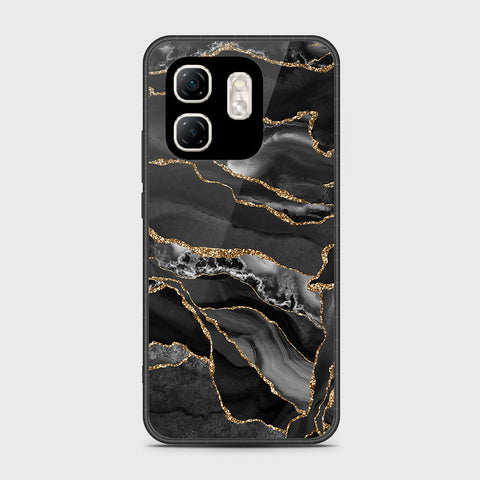 Infinix Hot 50i - Black Marble Series - HQ Premium Shine Durable Shatterproof Case