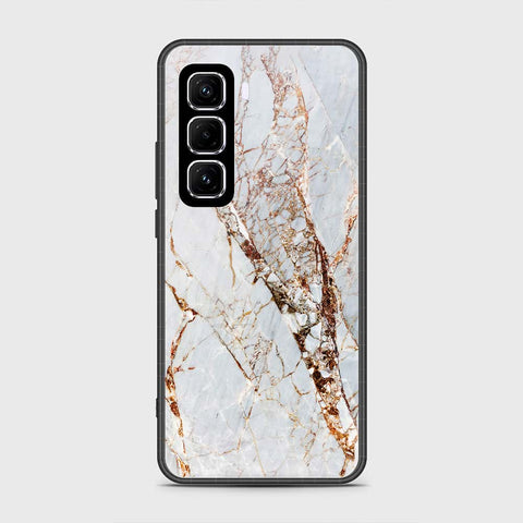 Infinix Hot 50 Pro Plus Cover- White Marble Series - HQ Premium Shine Durable Shatterproof Case