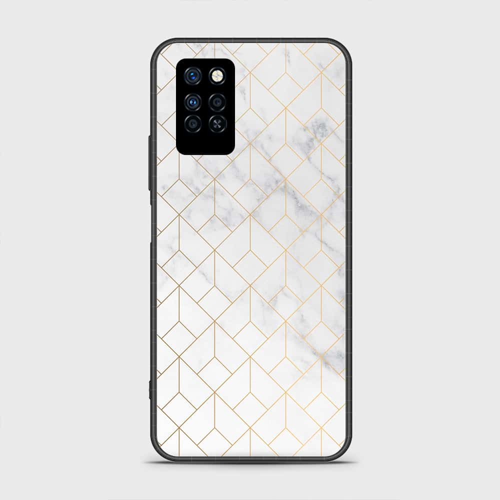 Infinix Note 10 Pro Cover - White Marble Series 2 - HQ Premium Shine Durable Shatterproof Case