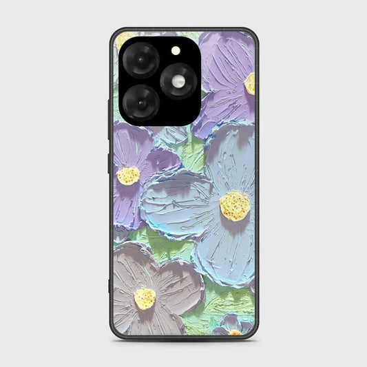 itel A70 Cover - Floral Series - Design 1 - Purple & Aqua - HQ Premium Shine Durable Shatterproof Case