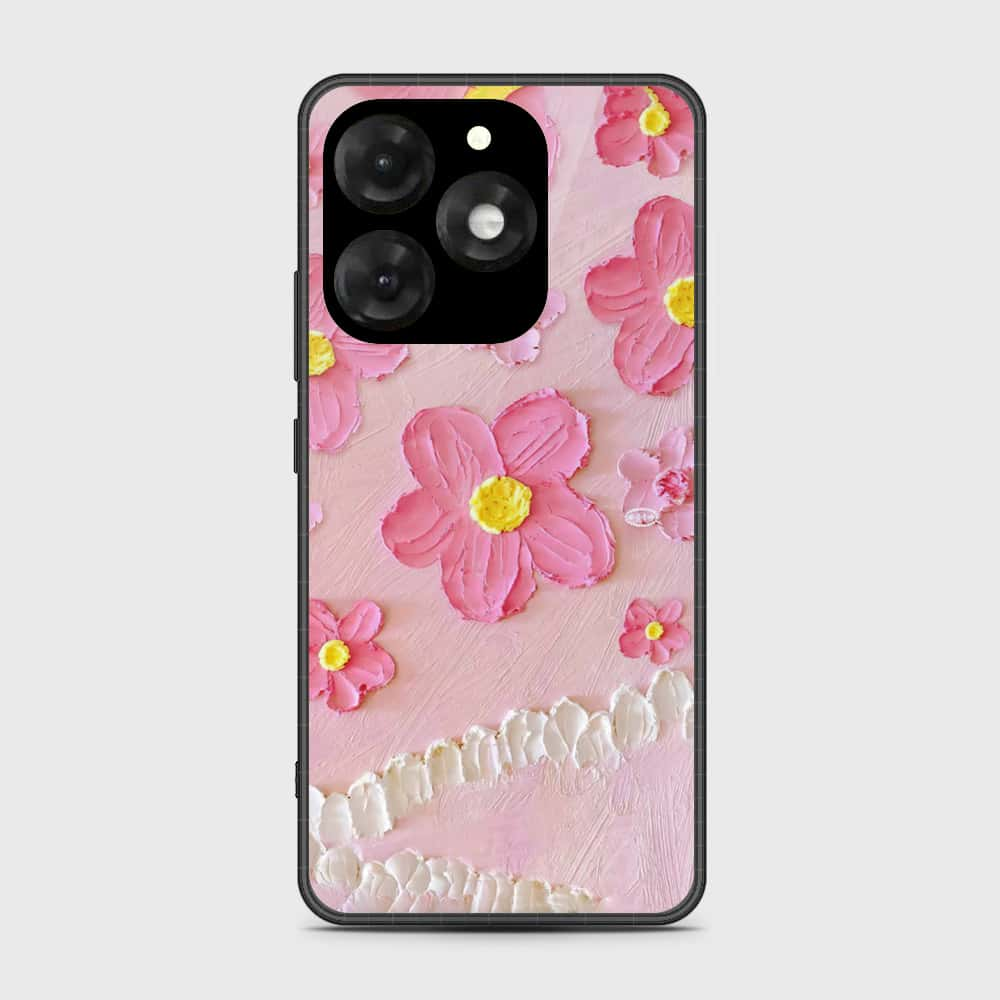 itel A70 Cover - Floral Series - Design 2 - Pink - HQ Premium Shine Durable Shatterproof Case