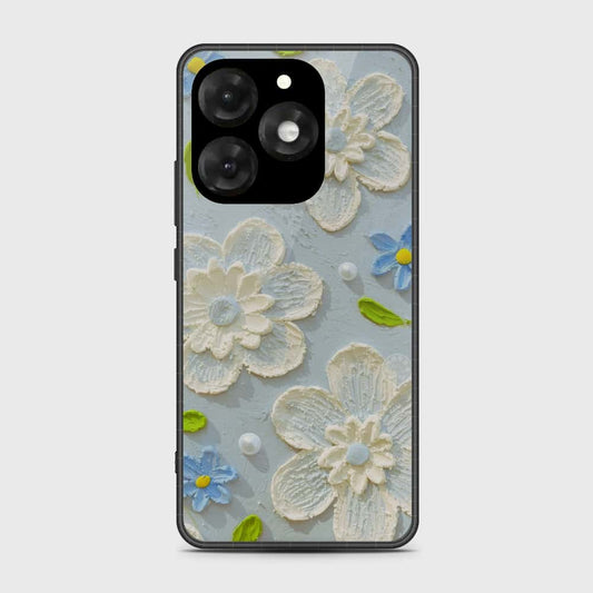 itel A70 Cover - Floral Series - Design 3 - Sky Blue - HQ Premium Shine Durable Shatterproof Case